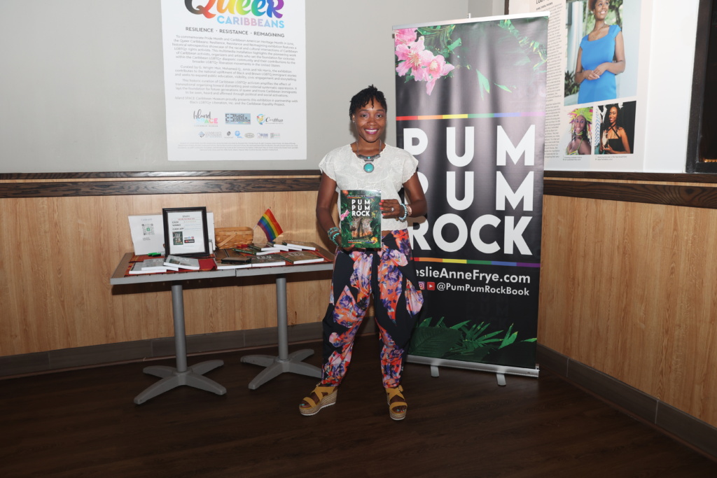 Leslie Anne Frye-Thomas and her book display