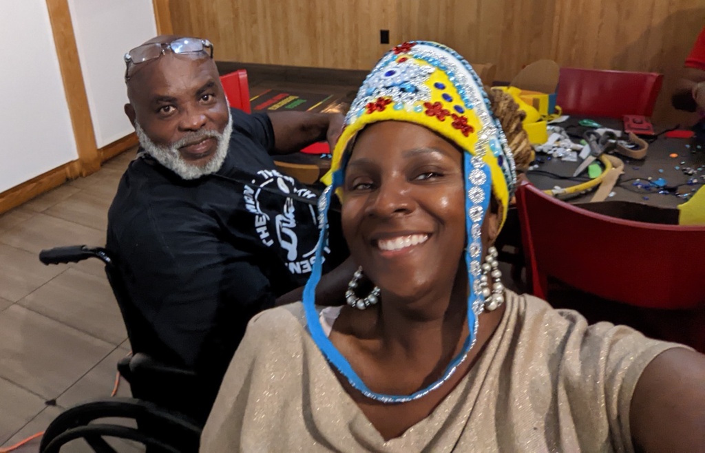 Island SPACE president and Sip & Paste instructor Garth Whymss snap a quick selfie